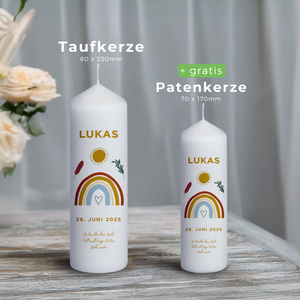 Neu 2025: Taufkerze "Regenbogen"